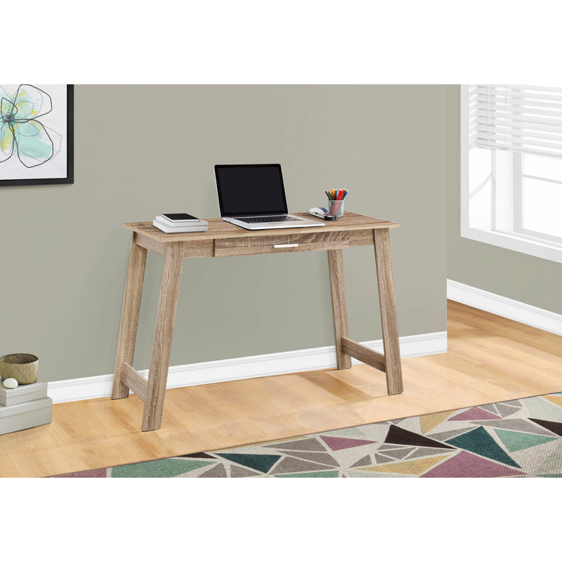 Bureau d'ordinateur contemporain, bureau personnel avec tiroirs de rangement, Taupe