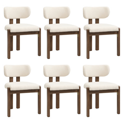 Boucle Upholstered Side Chair in Beige