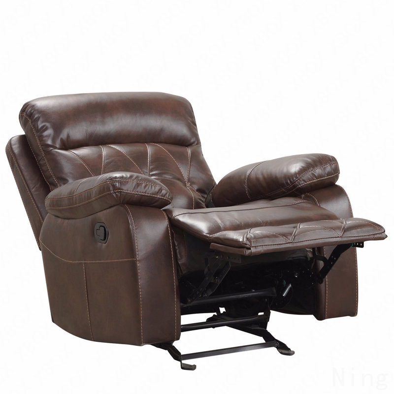 Brown Transitional Manual Recliner - Diamond Stitching, Pillow Top Arms