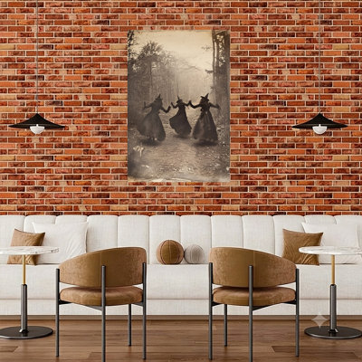 " Witches Forest Dance Gothic Mystical Vintage Forest Landscape Wall Art Print " Print