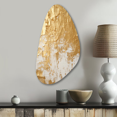 Gentle Abundance Retro Gold Abstract I - Abstract Painting Fall Shape Assymterical Metal Wall Art