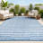 Anite Modern Offset Stripe Blue/Ivory Indoor/Outdoor Rug-533166694