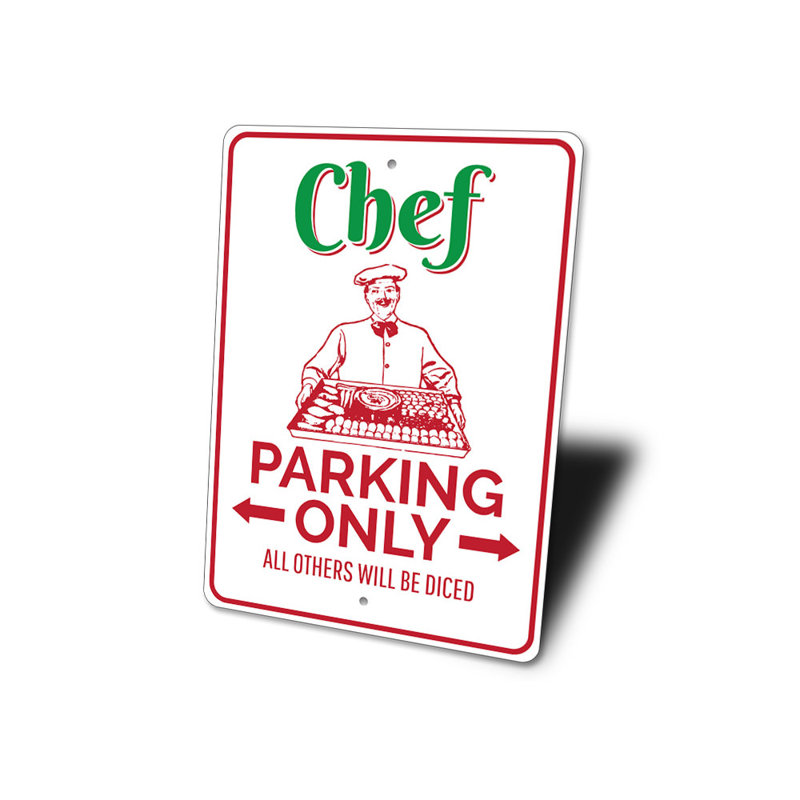Plaque en aluminium Chef, H 12 po x l 18 po x P 0,06 po