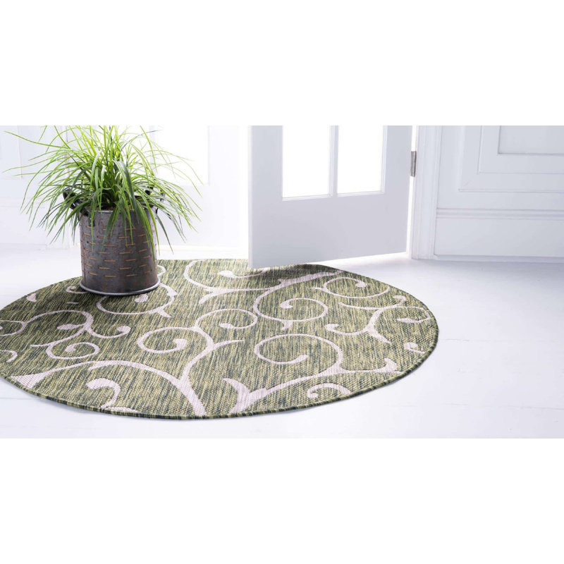 Tapis d'extérieur couleur Kona Moss, Rond 4 pi