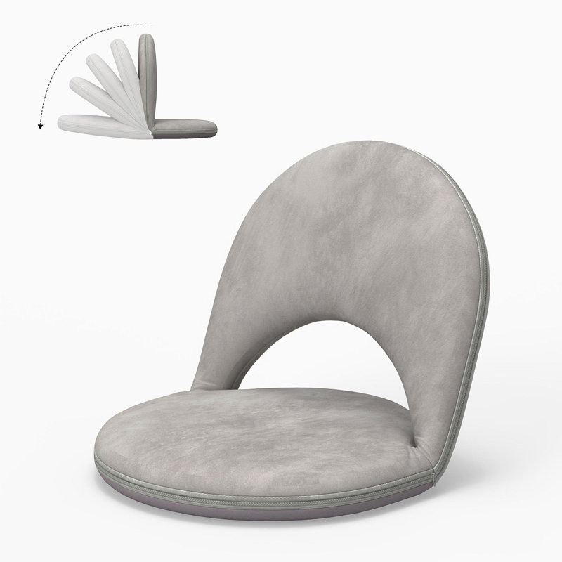 Chaise de sol pliable, 5 positions, dossier réglable, pour enfants et adultes, intérieur / extérieur, Gris