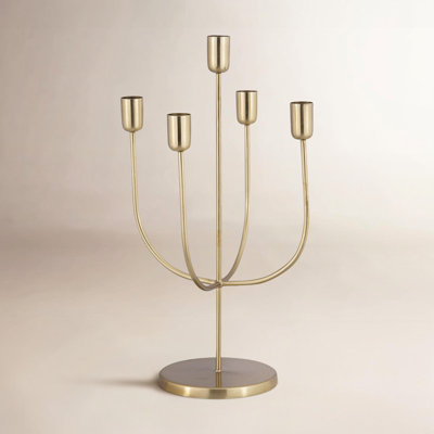 Gold Iron Candle Holder