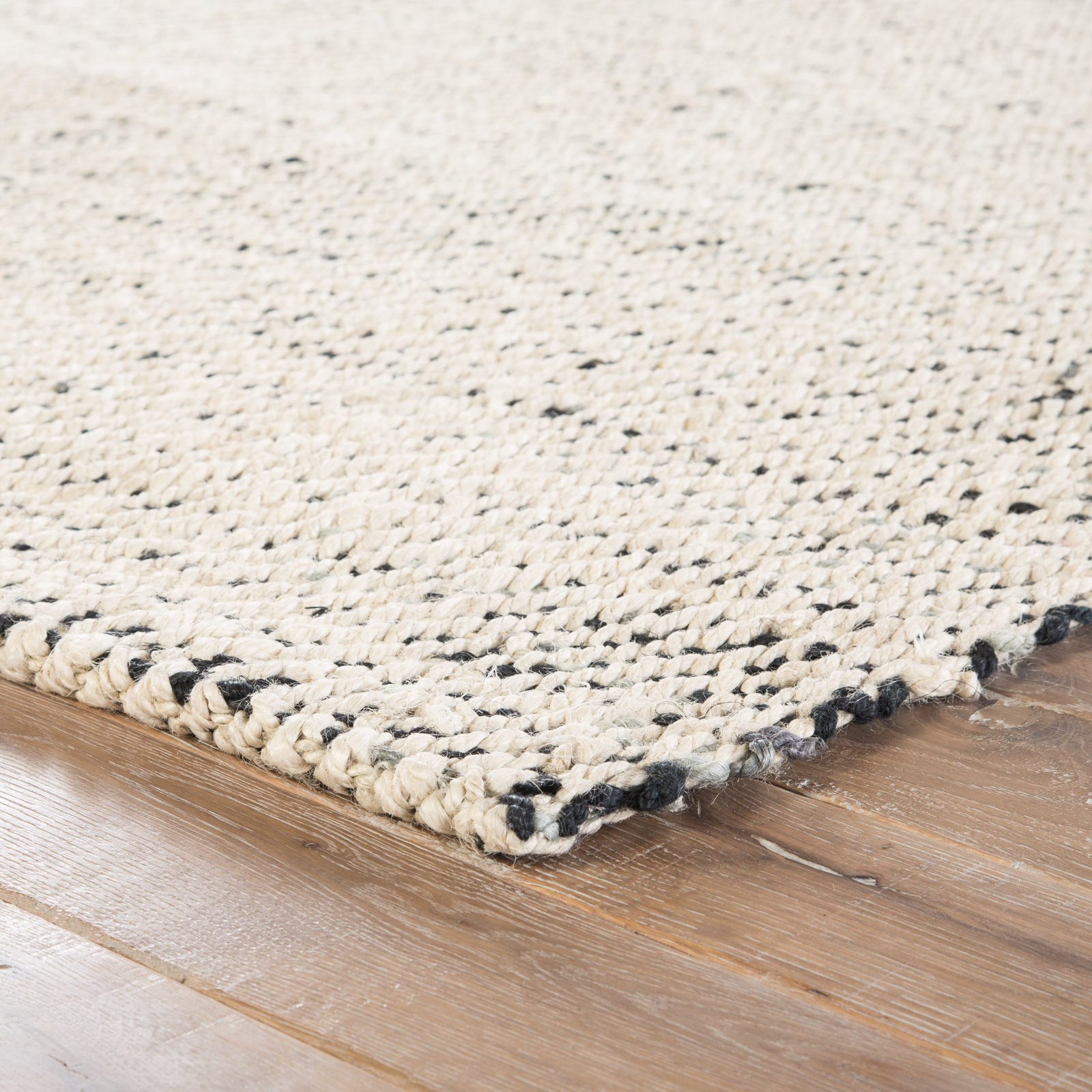 Owen White Black Hand-Woven Striped Jute Rug, Runner 3' x 10'