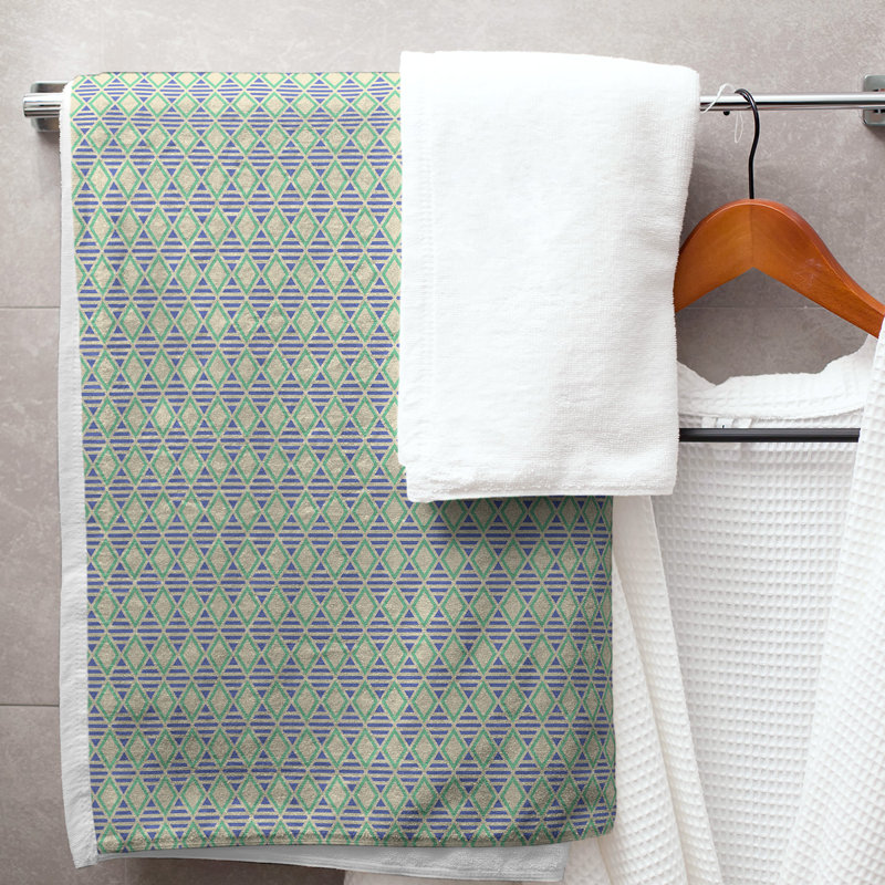 Katelyn Elizabeth Cotton Blend Bath Towel, Yellow/Green/Blue