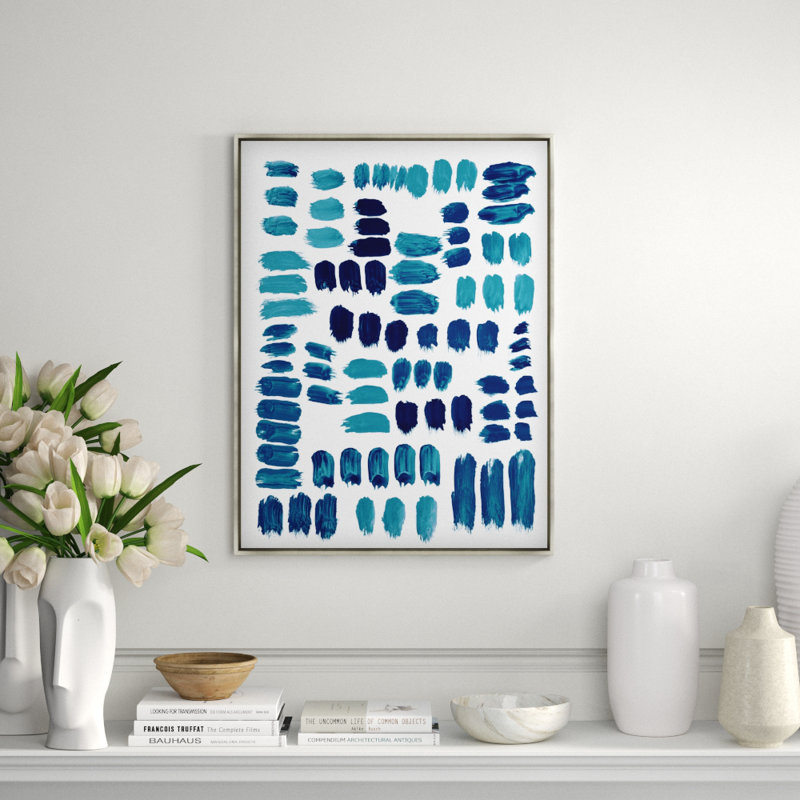 Blue Arrangement IV Print by Guseul Park, 33.5" H x 25.5" W x 1.5" D, Glass Coat