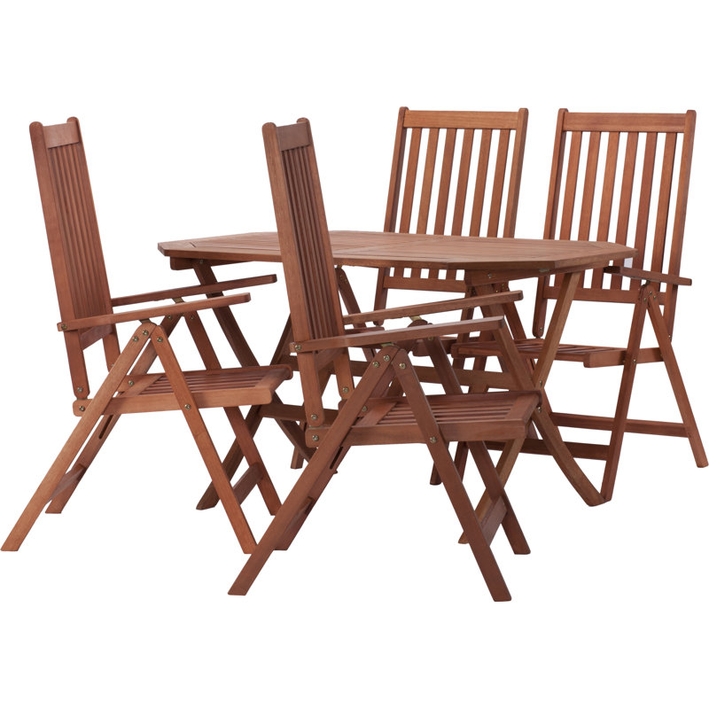 4 - Person Wood Patio Dining Set with