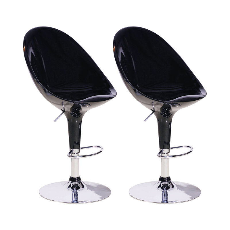 Hyland Swivel Adjustable Height Bar Stool, Chrome/Black