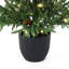 Sapin de Noël artificiel en pot de 1,37 m (4,5 pi) avec feuillage de pin vert et pommes de pin naturelles, 9 fonctions d'éclairage
