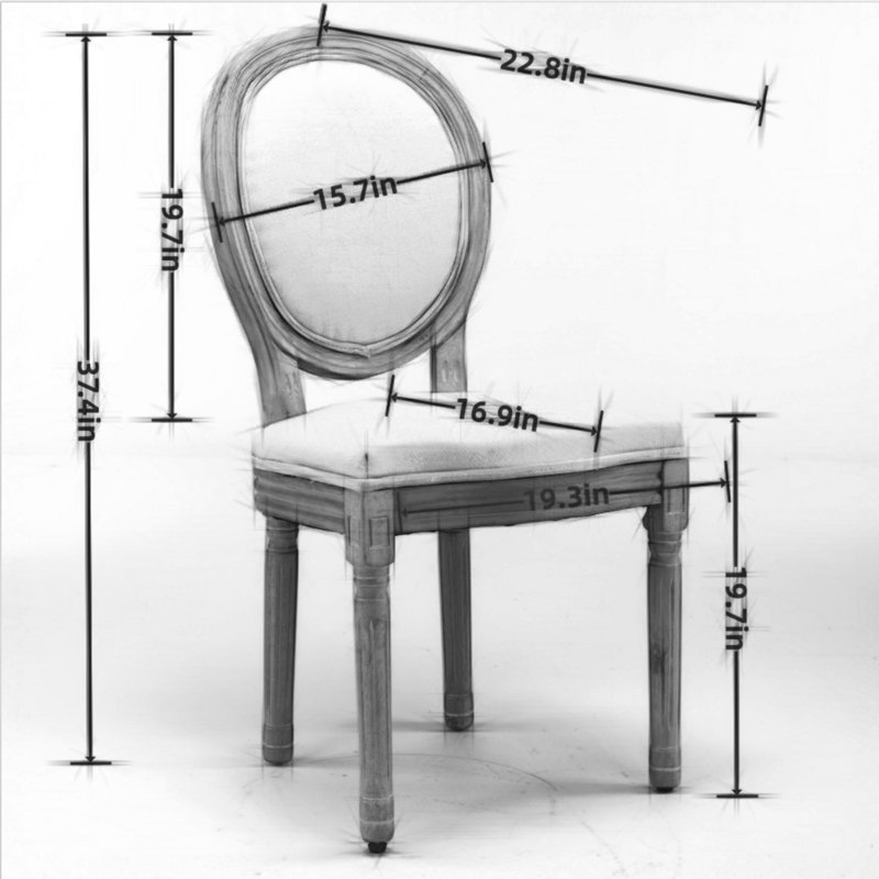 Chaise de salle à manger rembourrée Parsons (ensemble de 2), Beige