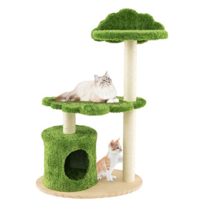  38" Cute Cat Tree Cat Condo Furniture With Fully Wrapped Sisal Scratching Posts