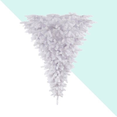 6' x 61" White Upside Down Tree 1372T