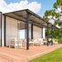 6.6m x 2.4m Aluminum Lean To Hardtop Pergola Wall Mounted Patio Gazebo