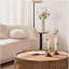 Table basse ronde moderne en bois avec piédestal robuste