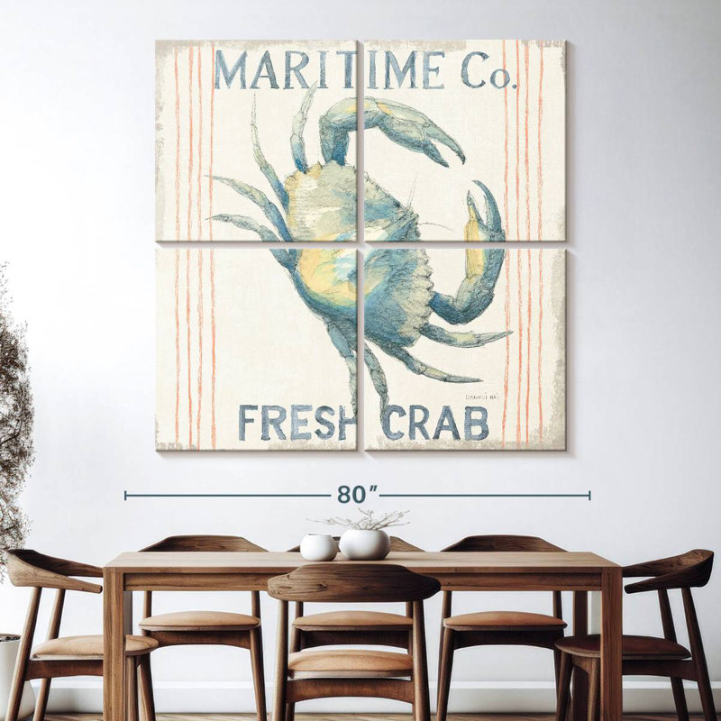 Plaque murale Kema Floursack Nautical Square III, H 74 po x l 74 po
