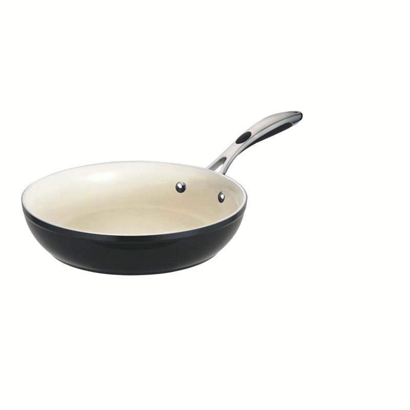 Tramontina Ceramica Deluxe 12-Inch Frying Pan, Ceramic Non Stick Large Skillet, Oven-Safe, Metallic Black, 12" Diameter
