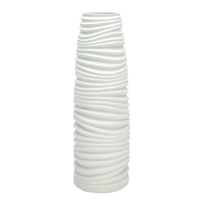 Ceramic / Porcelain Floor Vase, Medium (20" H x 6.5" W x 6.5" D), Gray