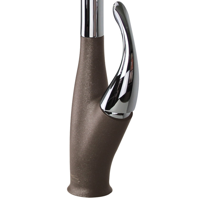Transolid Layla Pull Out Kitchen Faucet, Polished Chrome/Espresso