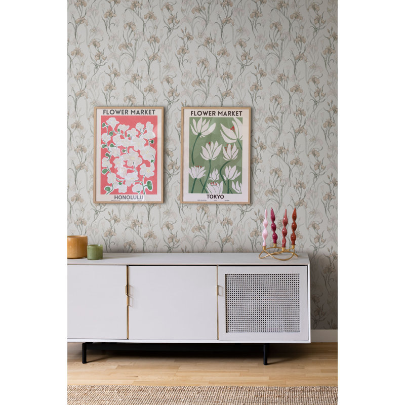 Huset I Solen Floral Wallpaper Roll, Powder Pink