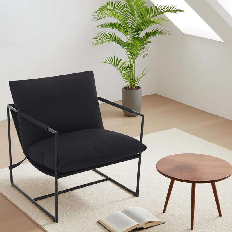 Upholstered Armchair, Black
