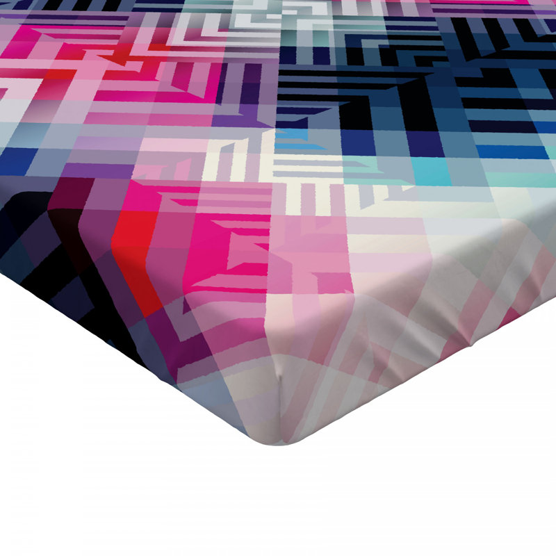 Microfiber Abstract Fitted Sheet, Full Fitted Sheet