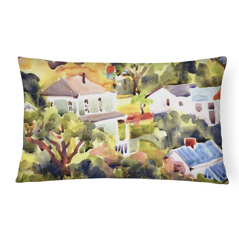 Houses Reversible Throw Pillow