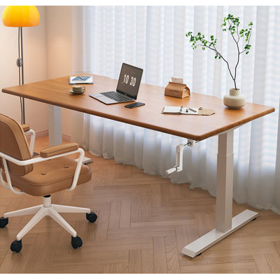 Bureau réglable à manivelle en bois massif