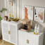 Armoire de rangement en métal avec 2 portes et 2 tablettes réglables, classeur en acier