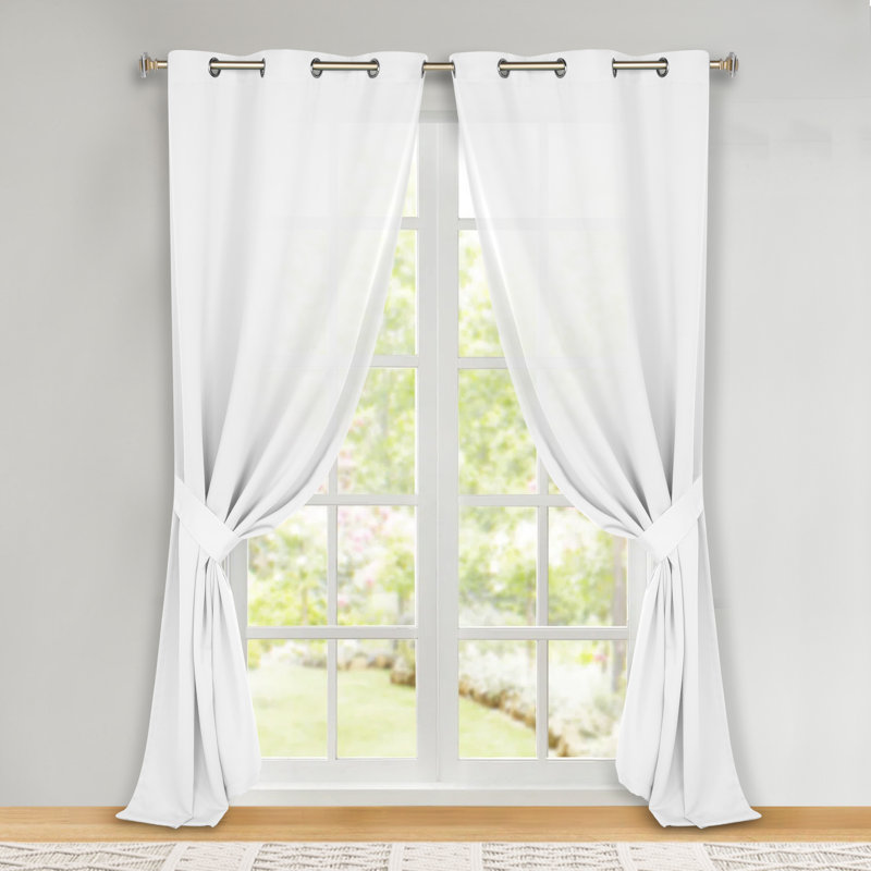 Paire de rideaux obscurcissant avec œillets Millendon, Blanc neige, L 42 po x L 108 po