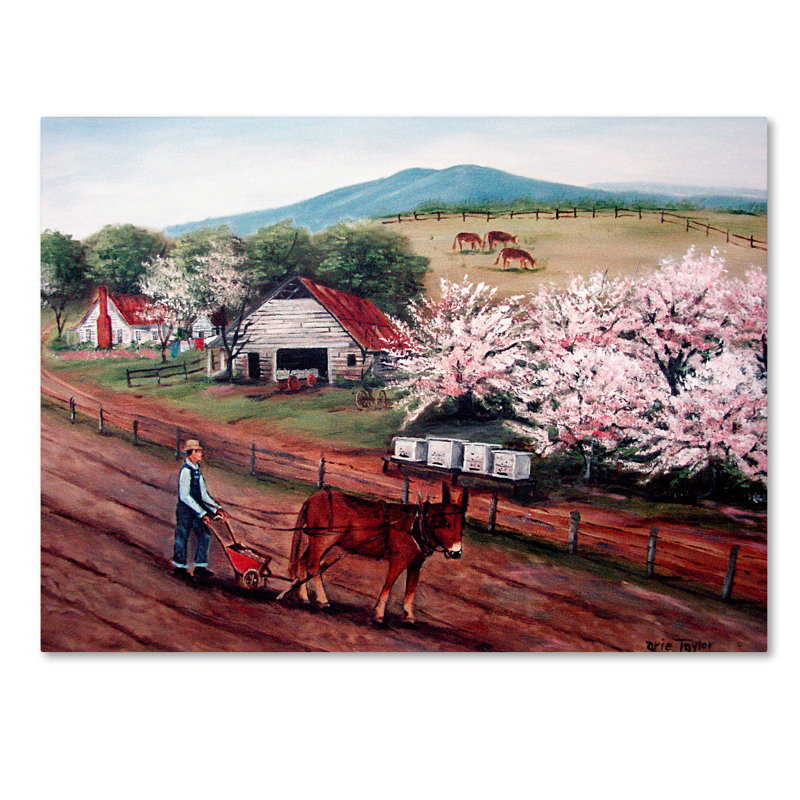 'Planting Corn' Print on Wrapped Canvas, 14" H x 19" W