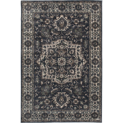 Tapis oriental bleu / blanc Selig