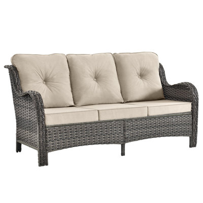 Seun 71.26'' Wide Outdoor Rectangle Patio Sofa with Cushions -  Winston Porter, 1C4C90BDB2394DD2B0C272A488ADBE6E