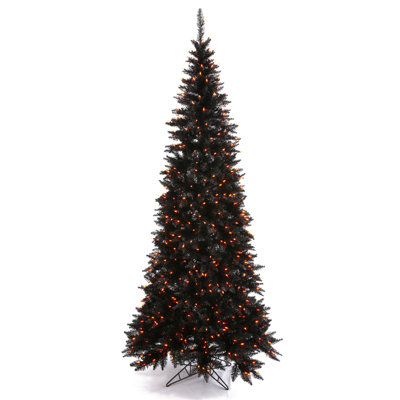 Black Fir Flocked Pre-Lit Christmas Tree