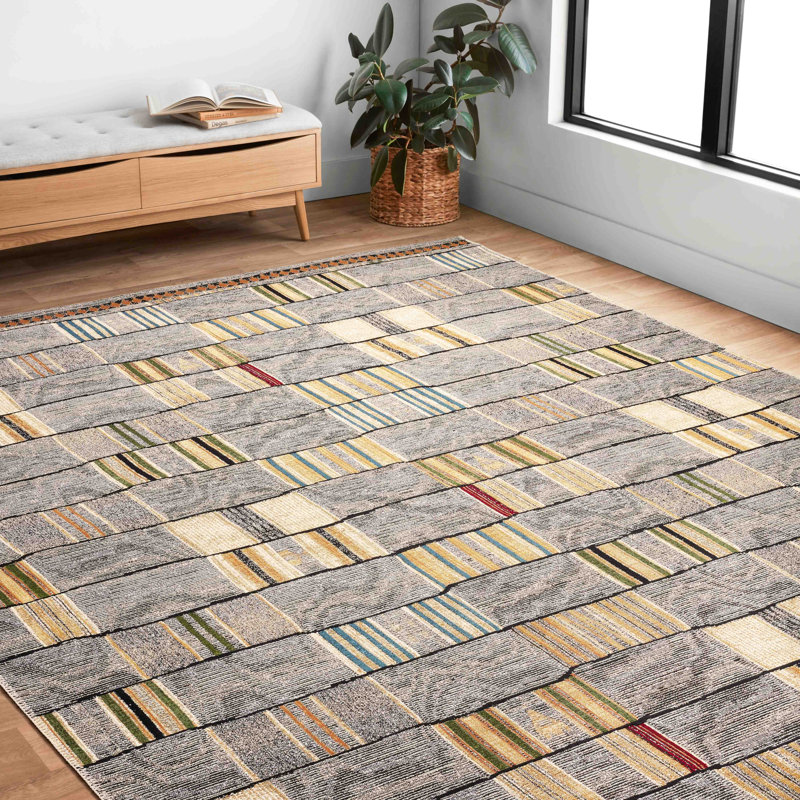 Fujimoto Indoor / Outdoor Rug, Rectangle 6'7" x 9'4"