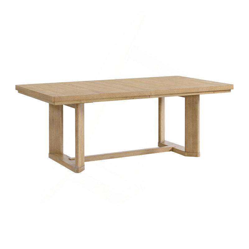 Brown Trestle Table With Leaf