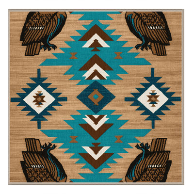 Washable Owl Southwestern Area Rug