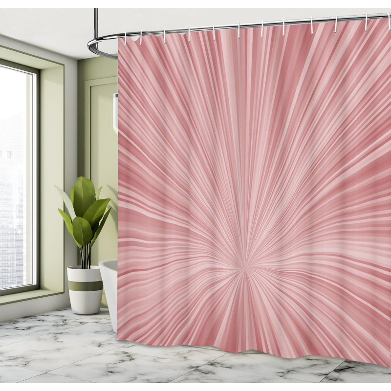 Ensemble de rideau de douche + crochets, Rose pastel, H 69 po x l 84 po