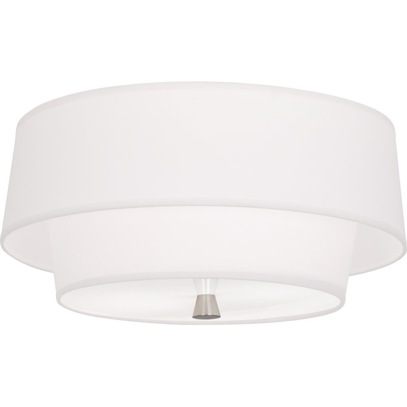 Decker 2 - Light 17" Flush Mount, Polished Nickel,  Ascot White