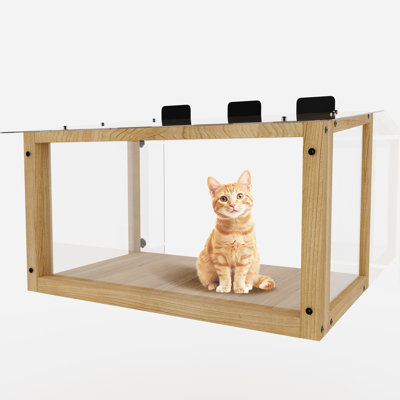 Waterproof For Indoor Cats, Design, 14 - Inch Minimum Sash Opening, Clear Acrylic Panels, 360° Outdoor View, All Season Use Single Hanging Window Cat