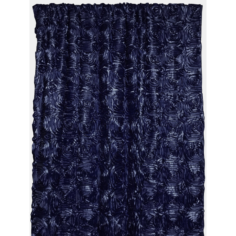 Rideau obscurcissant en polyester Pekanbaru, Bleu marine, L 54 po x L 120 po