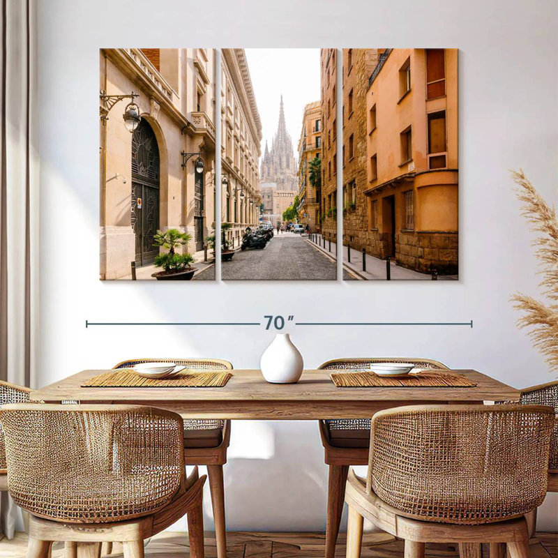 Sebbie, cathédrale de Barcelone depuis la rue, H 42 po x l 65 po