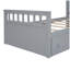 Lit mezzanine simple en L et lit plateforme simple avec 7 tiroirs et garde-corps complets en forme de L-227428773