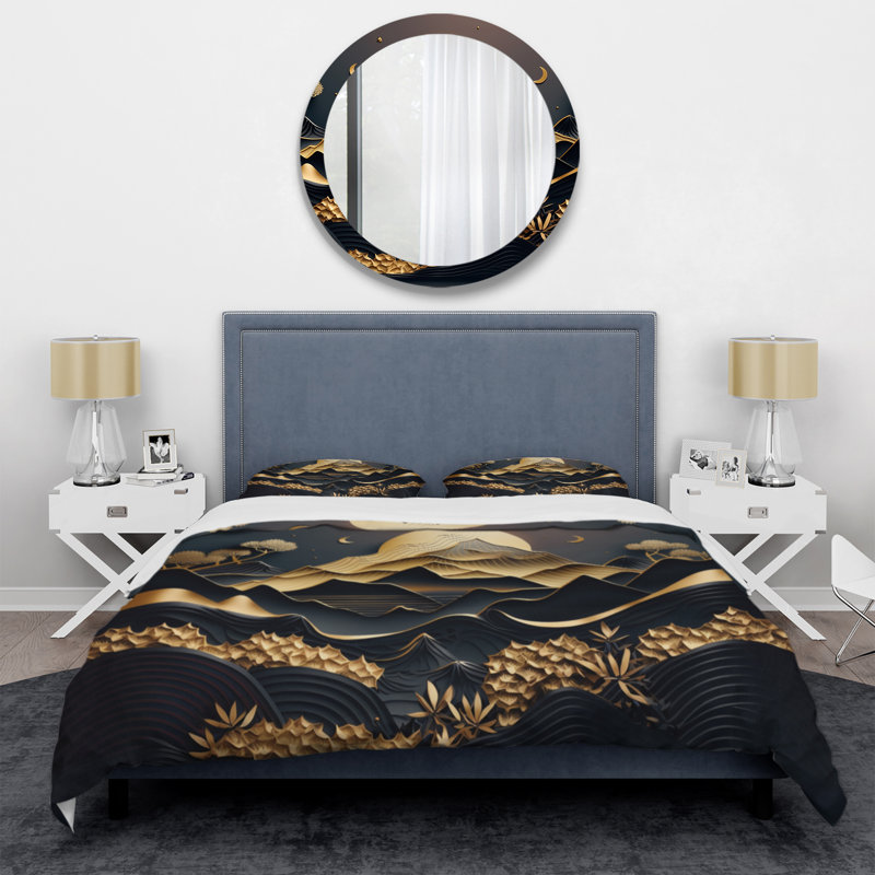 Ensemble de housse de couette en microfibre / polyester Dreamy Golden Mountain IV Bedding