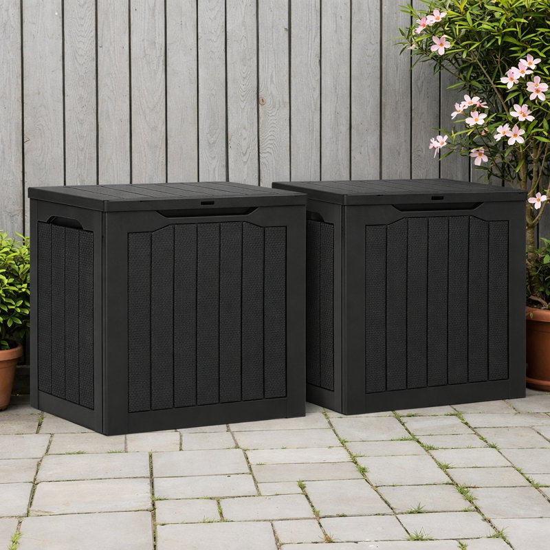Boîte de rangement verrouillable en résine résistante à l'eau 30 gallons