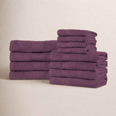 Eco-Friendly 100% Regenerated Cotton Absorbent Multi-Size 12-Piece Towel Set