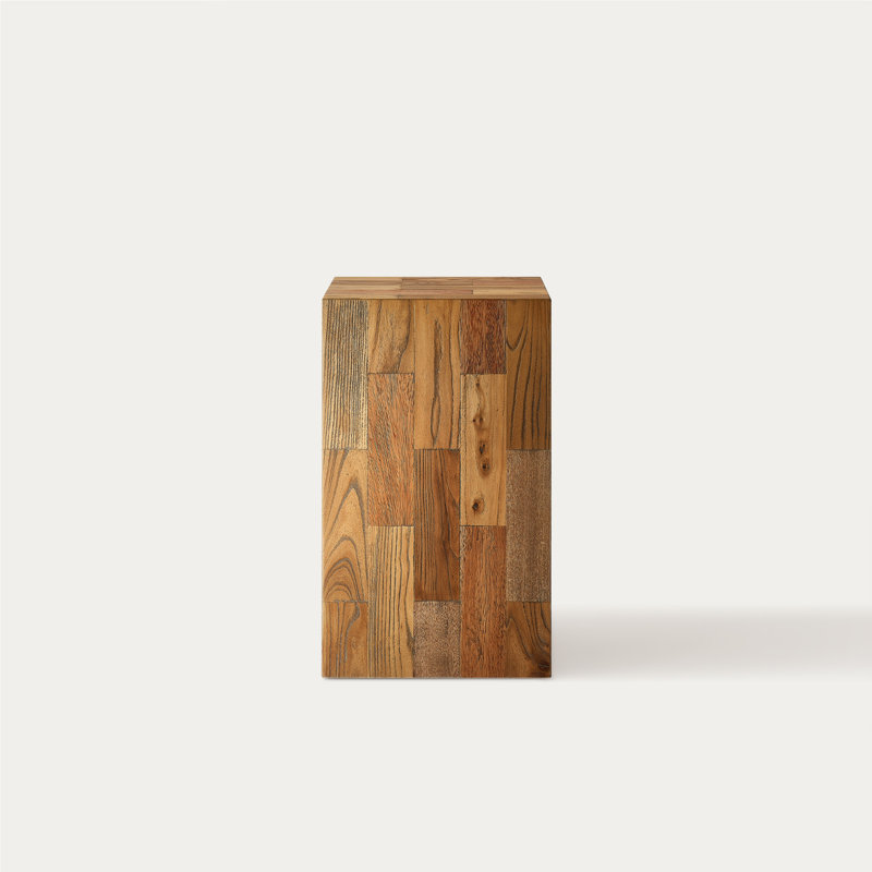 Hernest 11 inch MCM Old Elm Side Table for Living Room
