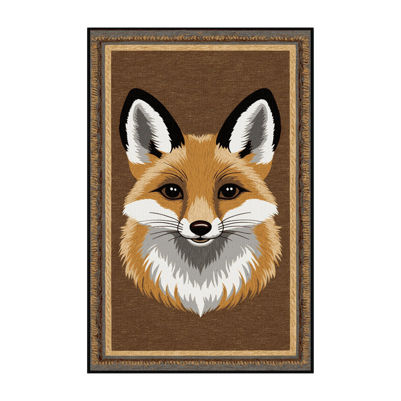 Washable Fennec Fox Wildlife Area Rug, Rectangle 3' x 5'